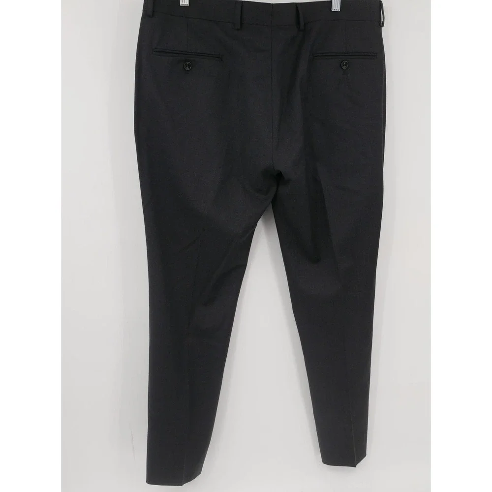Brooks Brothers 1818 Dress Pants Gray Wool Blend Slim Flat Front Men's 36x30